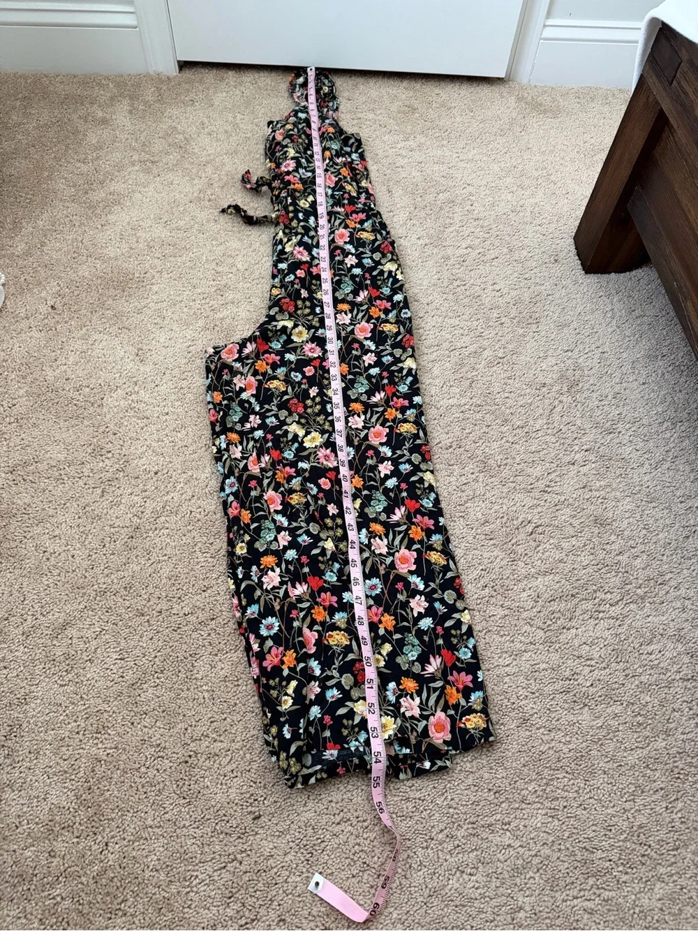 LOFT Black Multicolor Floral Wide-Leg Jumpsuit Size 8 Sleeveless Scoop Neck